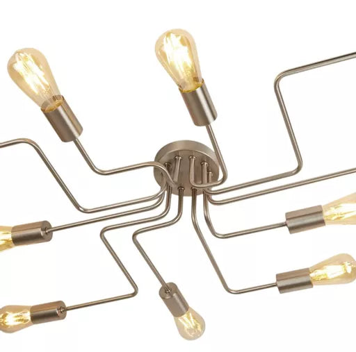 Plafonnier Circuit 10 Lumières Argent Satiné - vue 3