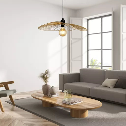 Suspension Wave doree - vue en plafonnier