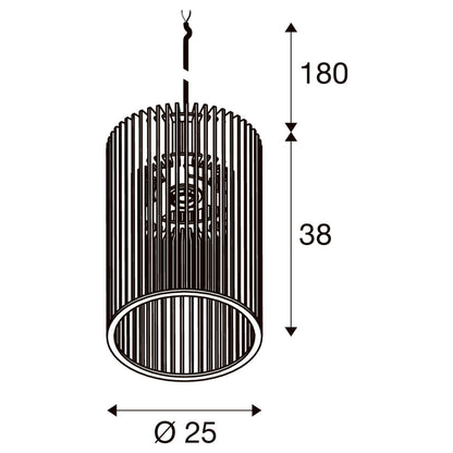 Suspension Bois Naturel Cylindrique