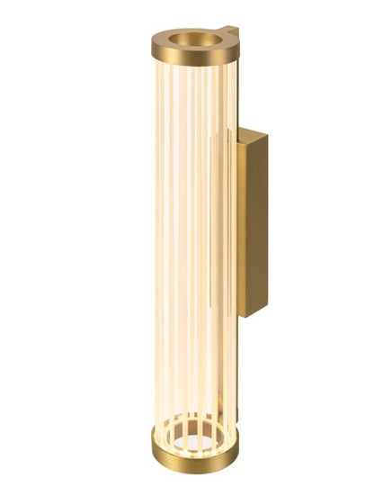 Applique murale verre strié – Bronze mat