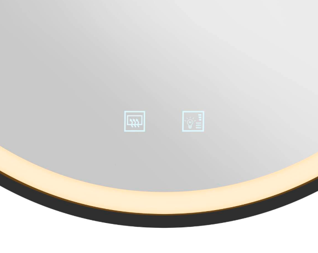 Miroir rond LED rétroéclairé noir mat