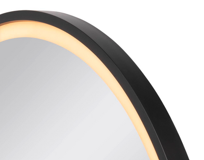 Miroir rond LED rétroéclairé noir mat