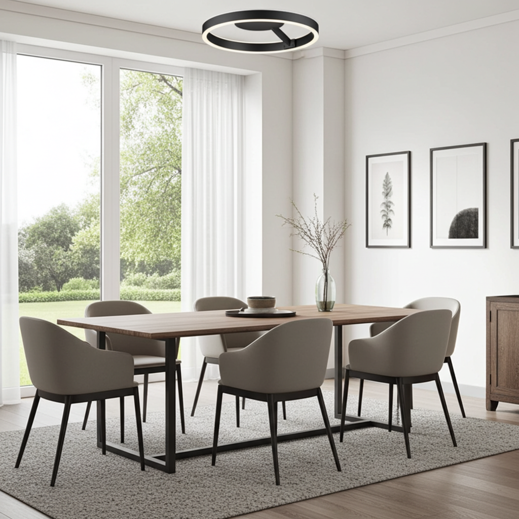 Plafonnier LED Design Noir Mat