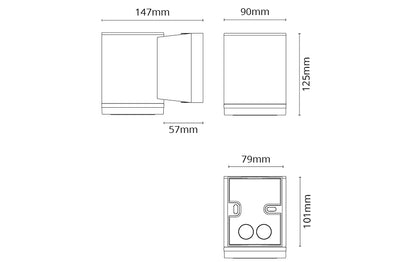 Applique murale extérieure LED up & down – Noir mat