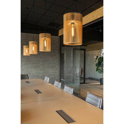 Suspension Bois Naturel Cylindrique