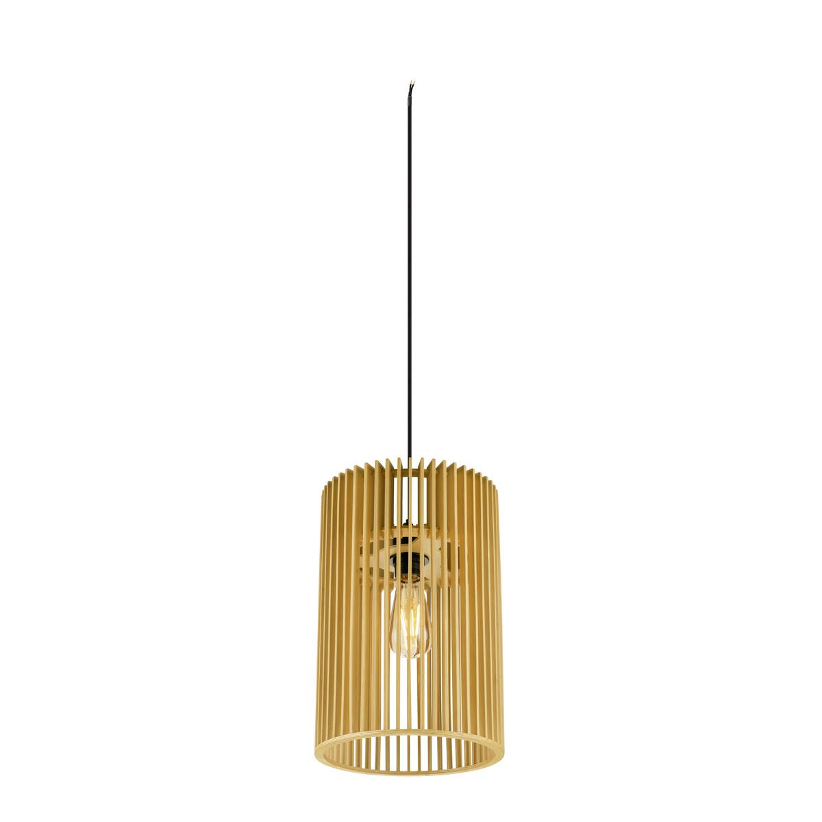 Suspension Bois Naturel Cylindrique