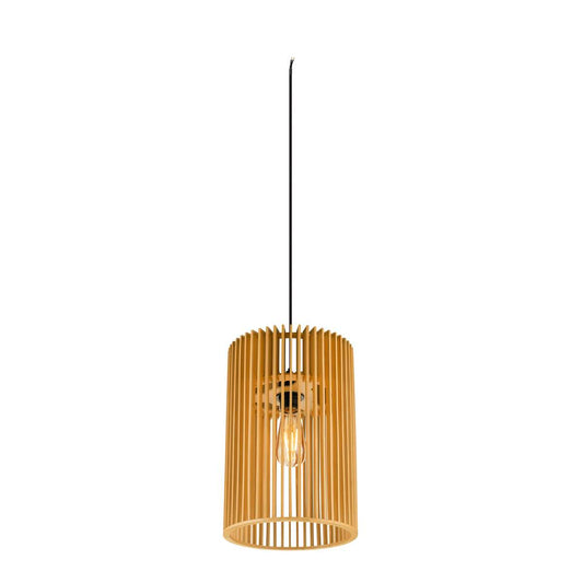 Suspension Bois Naturel Cylindrique
