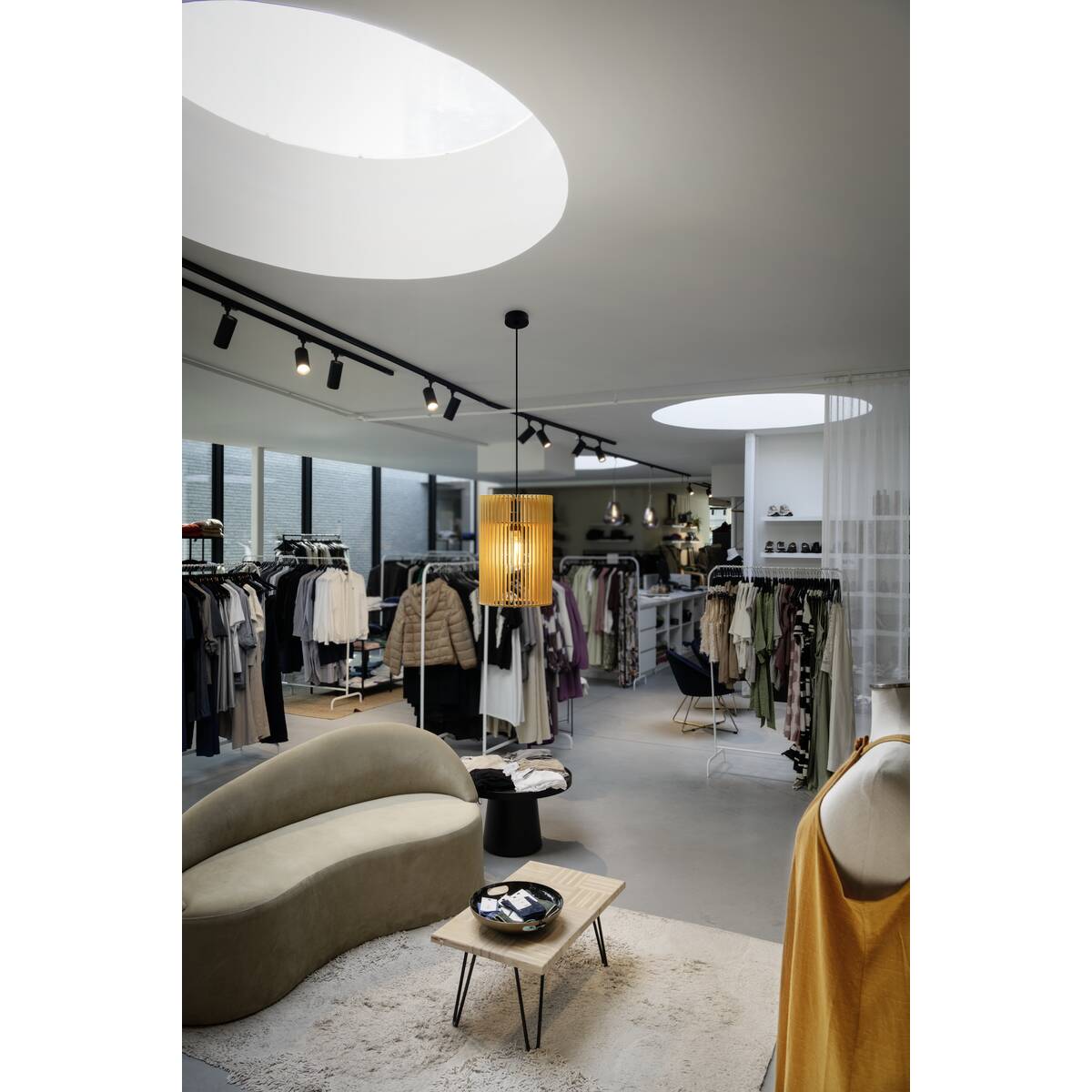 Suspension Bois Naturel Cylindrique