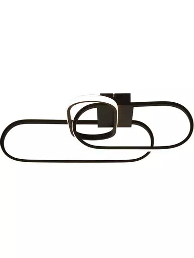 Plafonnier Clip Noir Triple Boucle