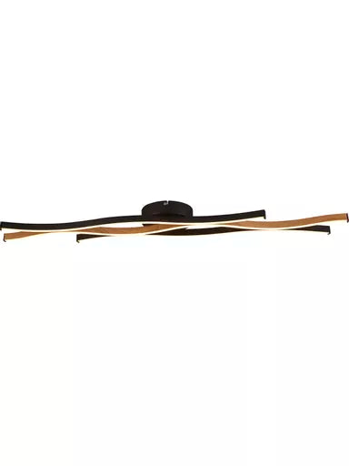 Plafonnier Bloom noir effet bois