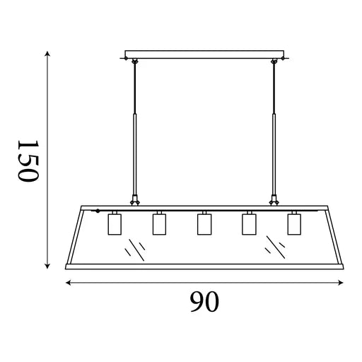 Suspension Voyager chrome - vue d'ensemble