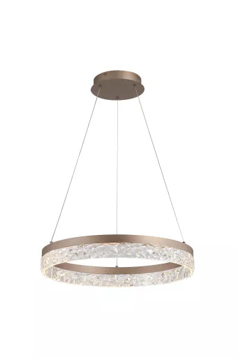 Suspension LED Madeleine ronde métal latte