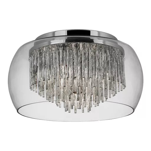 Plafonnier Curva Chrome et Cristal - vue 2