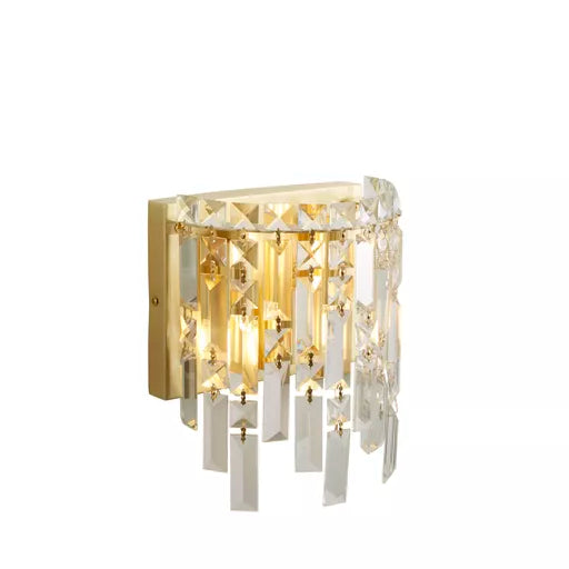 Applique murale Lux Belle laiton satine et cristal