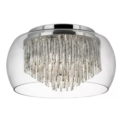 Plafonnier Curva Chrome et Cristal