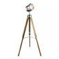 Lampadaire trepied Lux Belle bois naturel chrome