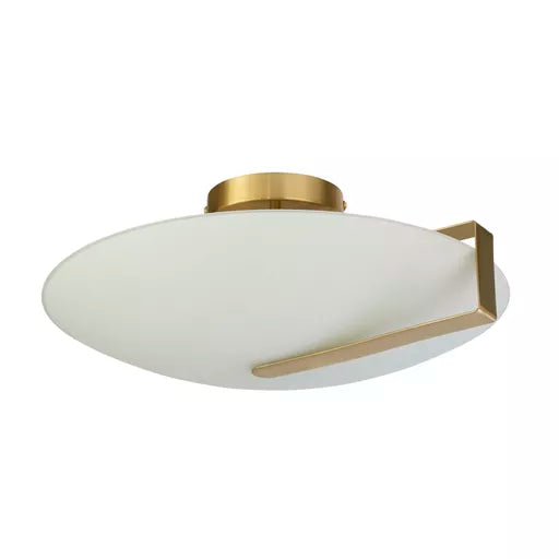 Plafonnier Sundial Or et Verre Dépoli - vue 2