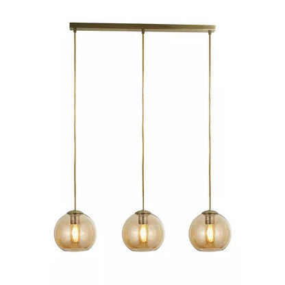 Suspension barre Balls laiton antique ambre