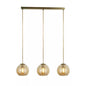 Suspension barre Balls laiton antique ambre