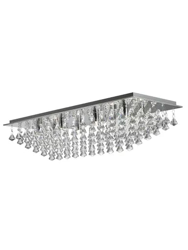 Plafonnier Hanna Chrome et Cristal 8 Lumières
