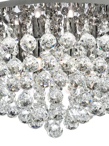 Plafonnier Hanna Chrome et Cristal Billes 8 Lumières - vue 3