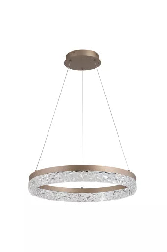 Suspension Madeleine latte - vue détail cristal