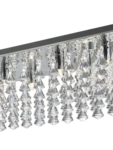 Plafonnier Hanna Chrome et Cristal 8 Lumières - vue 3