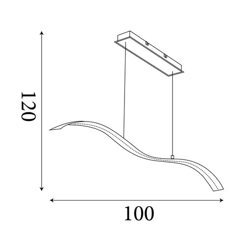 Suspension Wing argent - vue au-dessus d'une table