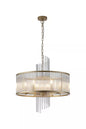 Suspension Lara 6 lumieres or tiges de verre