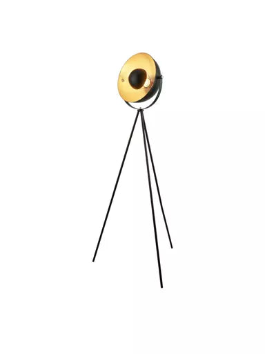 Lampadaire trepied Blink noir et dore