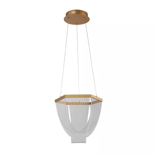 Suspension LED Lux & Belle Or et Acrylique Transparent - vue 2