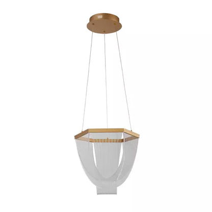 Suspension LED Lux & Belle Or et Acrylique Transparent - vue 2