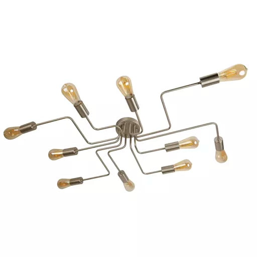 Plafonnier Circuit 10 Lumières Argent Satiné - vue 2