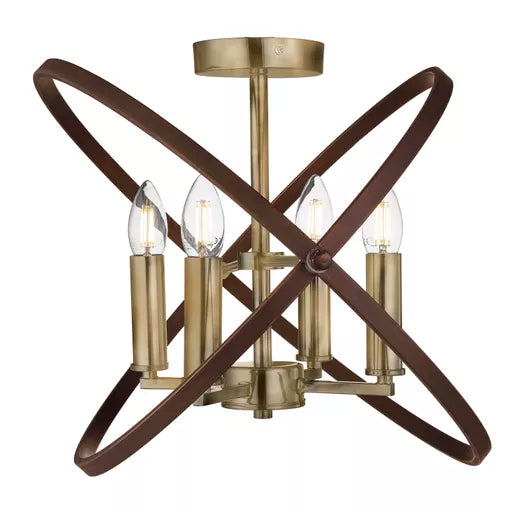 Plafonnier Hoopla Bronze 4 Lumières