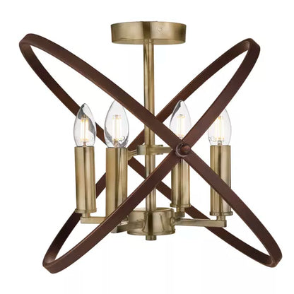 Plafonnier Hoopla Bronze 4 Lumières