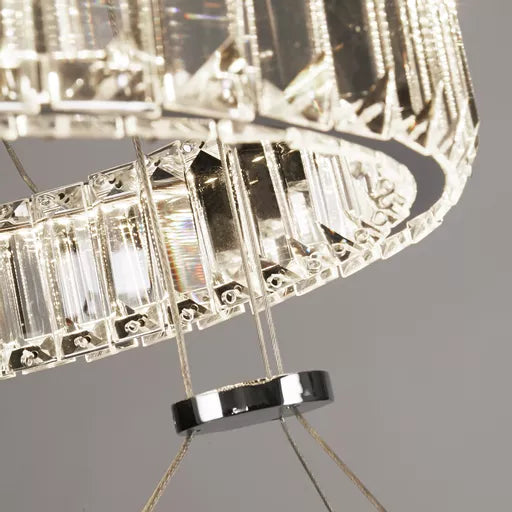 Suspension LED Lux & Belle 3 Niveaux Chrome et Verre - vue 3