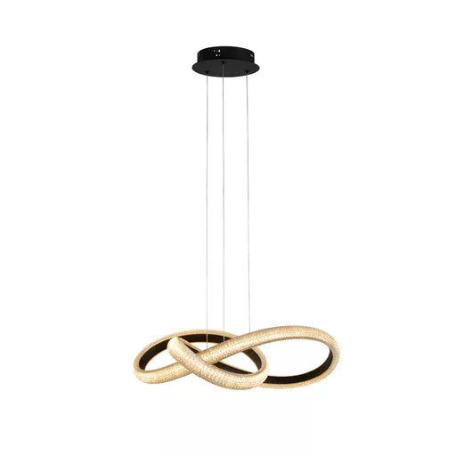 Suspension LED Lux & Belle Noir et Cristal Acrylique