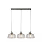 Suspension barre Odeon métal gris et verre