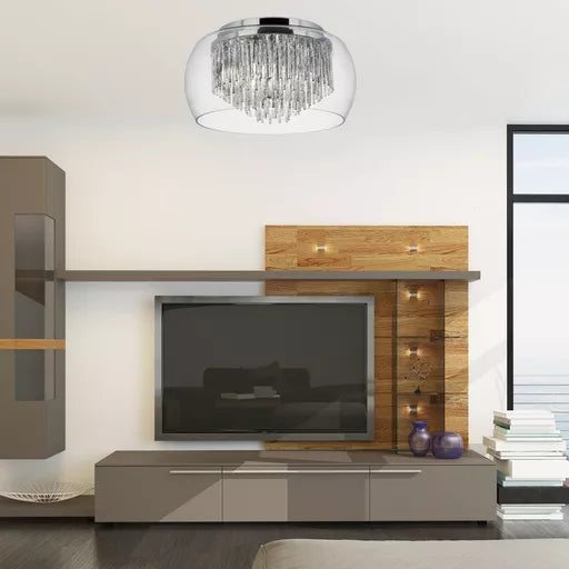 Plafonnier Curva Chrome et Cristal - vue 4