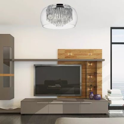 Plafonnier Curva Chrome et Cristal - vue 4