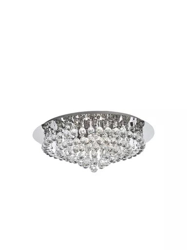 Plafonnier Hanna Chrome et Cristal Billes 8 Lumières