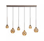 Suspension barre Opus Lux bronze verre ambre