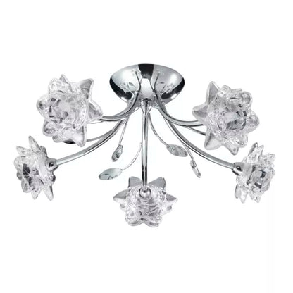 Plafonnier Bellis 5 Lumières Chrome et Verre - vue 2