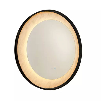 Miroir LED Luxo noir mat effet marbre