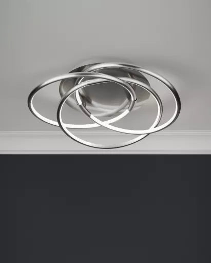 Plafonnier Magic Argent Satiné 3 Anneaux - vue 4