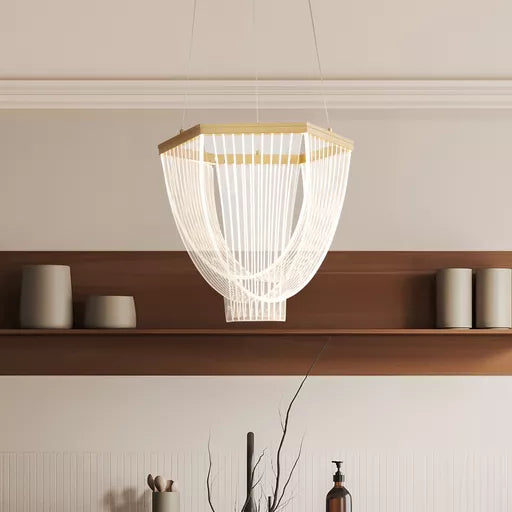 Suspension LED Lux & Belle Or et Acrylique Transparent - vue 4