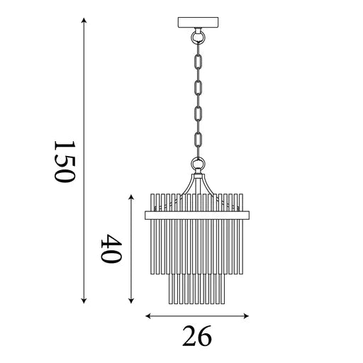 Suspension Lara or - vue au-dessus d'une table