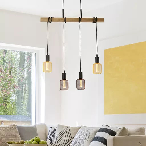 Suspension Woody bois - vue au-dessus d'une table