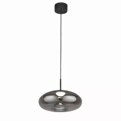 Suspension Lisbon noire verre fume