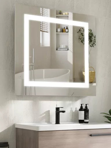 Miroir LED rectangulaire - vue dans une salle de bain